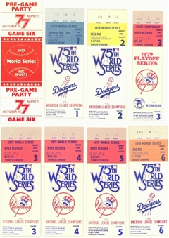 Lot of (8) 1977-1978 Playoffs & World Series Tickets 